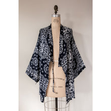 Load image into Gallery viewer, Blue Bandana Tie Wrap Kimono - Clothing