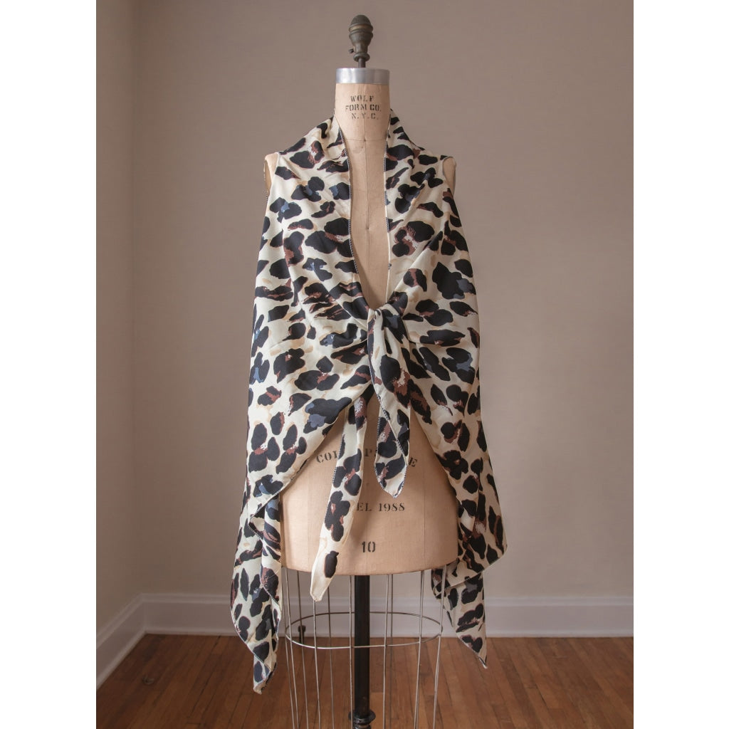 Leopard Brown Kimono Vest - Clothing