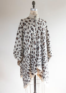 Leopard Zip Poncho