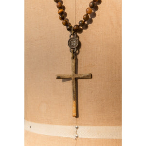 Rustic Wrap Cross Necklace - jewelry