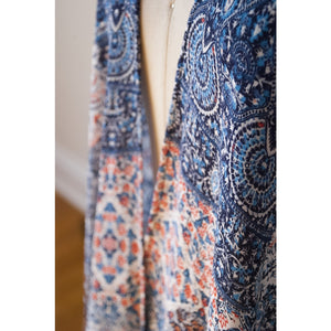 True Blue Bohemian Kimono - Clothing